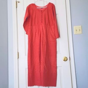 Beautiful onion pink colored silk Lucknavi kurta